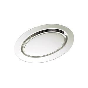 NEW CREATIVE GIFTS INTERNATIONAL oval nickel-plated tray - 6" in silver
